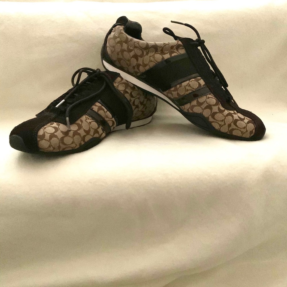 Coach Remonna Signature Sneakers Khaki Brown 9